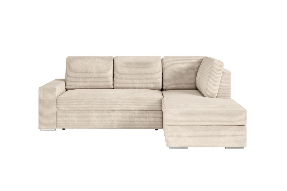 Canapé d'angle AURORA fixe convertible avec coffre en velours cotelé - Angle droit
